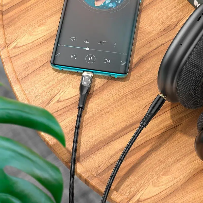 Кабель HOCO 3.5 mm to Type-C Transparent Discovery Edition Digital audio conversion cable UPA25 1M - фото 2