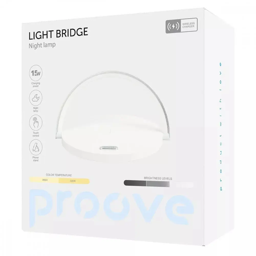 Світильник - нічник з бездротовою зарядкою Proove Light Bridge білий (PLLB05102002) PLLB05102002 - фото 4