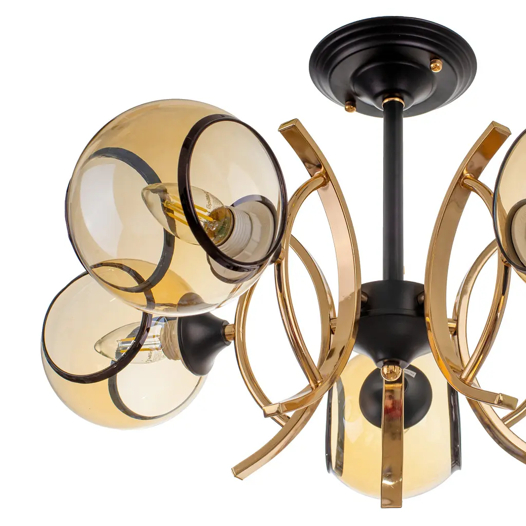 Люстра потолочная Brille в спальню E27 60W BK (LK-700S/5) - фото 6