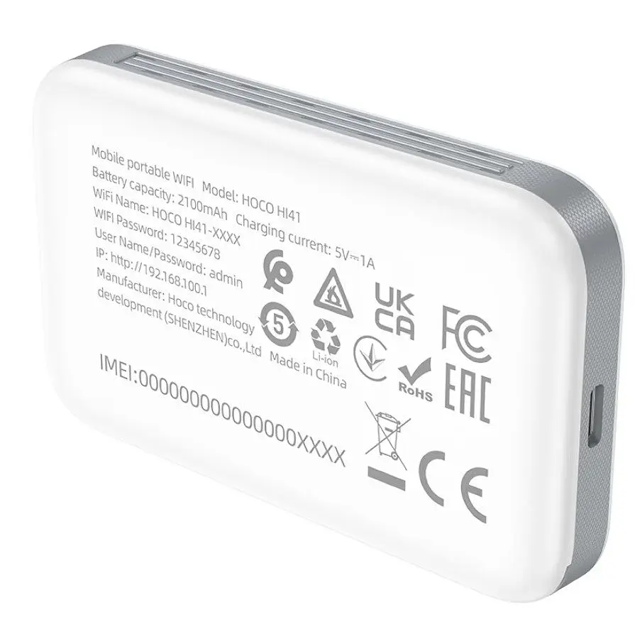 4G роутер HOCO HI-41 WiFi 6, USB, 2100mAh - фото 3