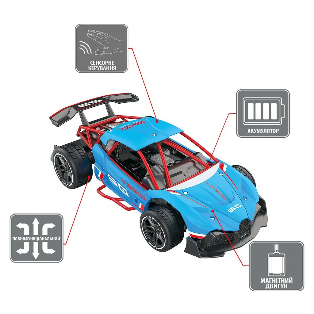 Автомобіль GESTURE SENSING з р/к та з сенсорним керуванням - DIZZY (блакитний, акум.3,7V, 1:16) Sulong Toys SL-285RHB - фото 8