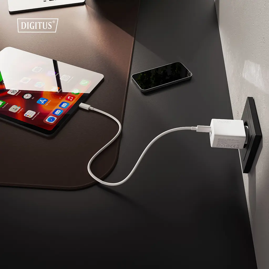 Digitus Зарядний пристрій GaN 1хUSB-C, 1хUSB-A, 30W - фото 3