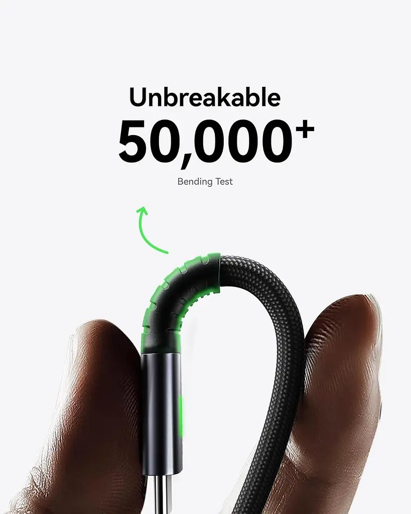 Кабель нейлоновий INIU DI-D5CC USB-C 100 Вт швидка зарядка 2 м чорний (SKU-171) - фото 9