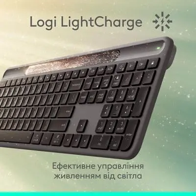 Клавіатура Logitech Slim Solar+ Bluetooth Graphite (920-013764) - фото 3