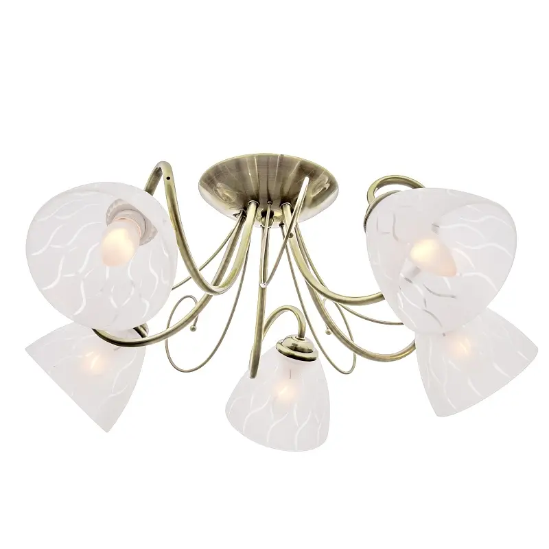 Люстра потолочная Brille классическая E27 60W BZ (LK-595C/5) - фото 4