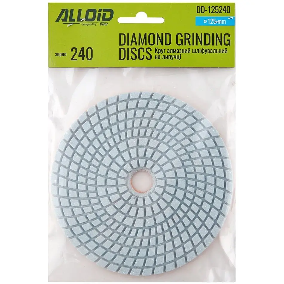 Круг алмазный Alloid Building Tools шлифовальный на липучке 125 мм зерно 240 (DD-125240) - фото 4
