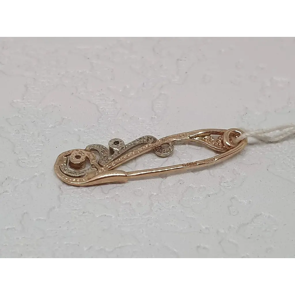 Золота брошка Гаразд з фіанітами. 3583354 - фото 2