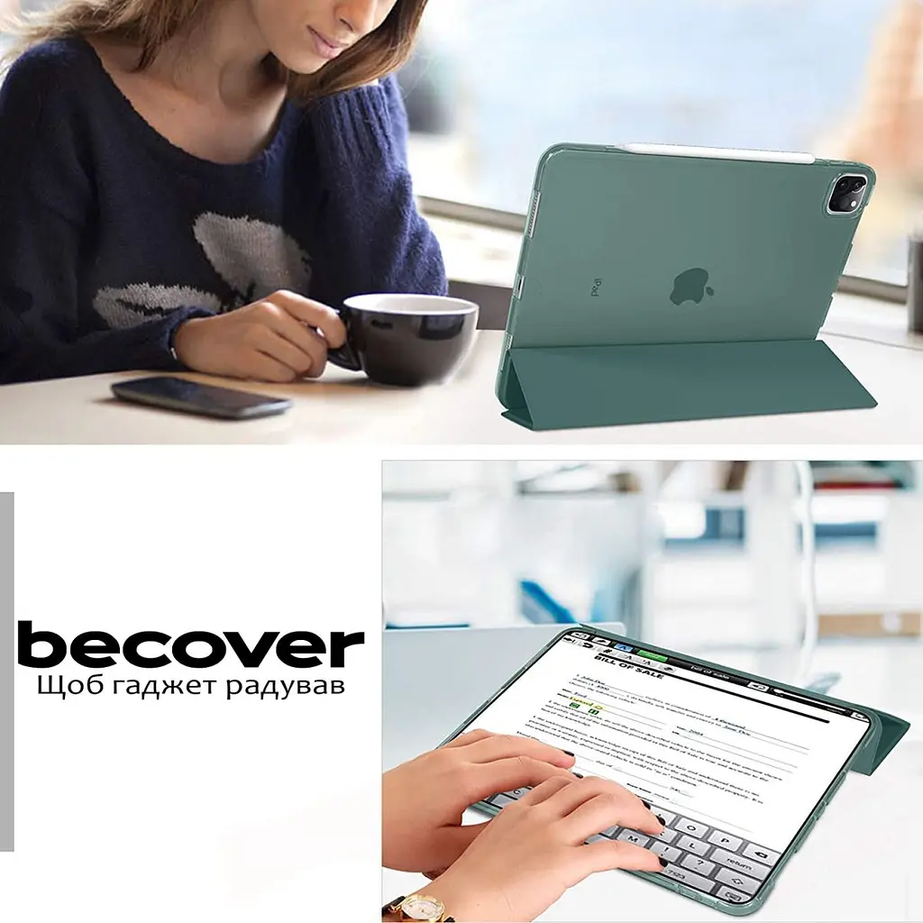 Чохол-книжка BeCover Tri Fold Hard для Apple iPad Air 13" M2 2024 Dark Green (711723) - фото 2