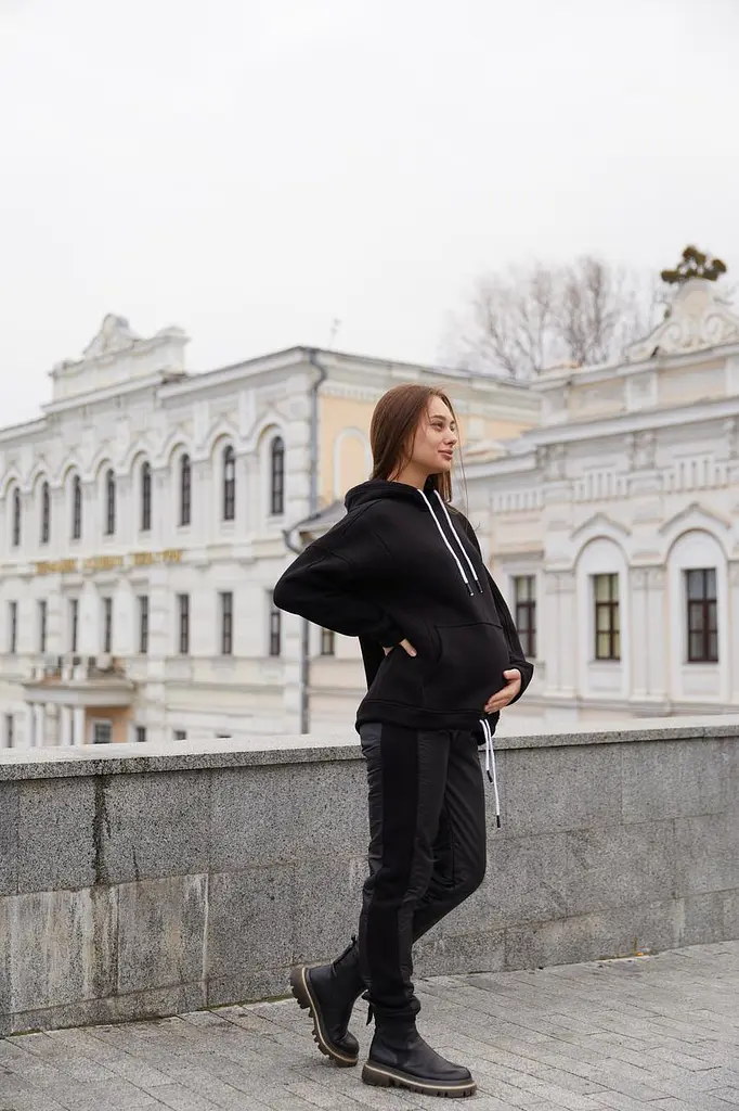 Теплі штани для вагітних Alesund S (42) Lullababe Чорний - фото 2