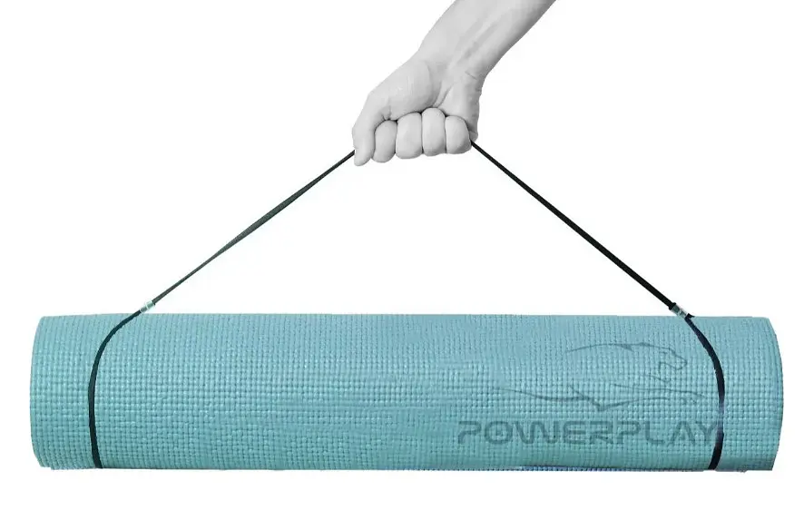 Килимок для йоги та фітнесу PowerPlay 4010 PVC Yoga Mat Зелений (173x61x0.6) (PP_4010_Green_(173*0,6)) - фото 2