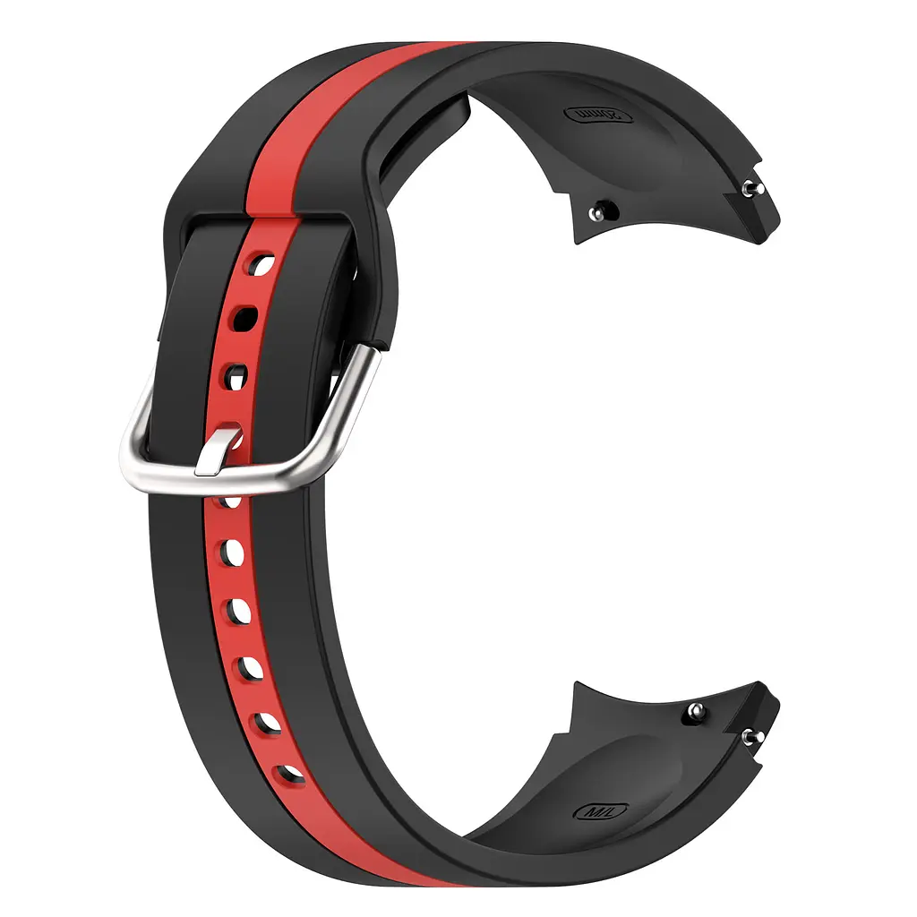 Ремешок для Samsung Galaxy Watch 5 Pro 45mm - черно-красный ширина крепления 20мм силикон Watchbands D2 (W16-6WB67753177) - фото 3
