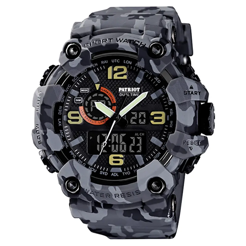 Чоловічий наручний годинник 002CMGY Camo Gray Patriot acs0031067