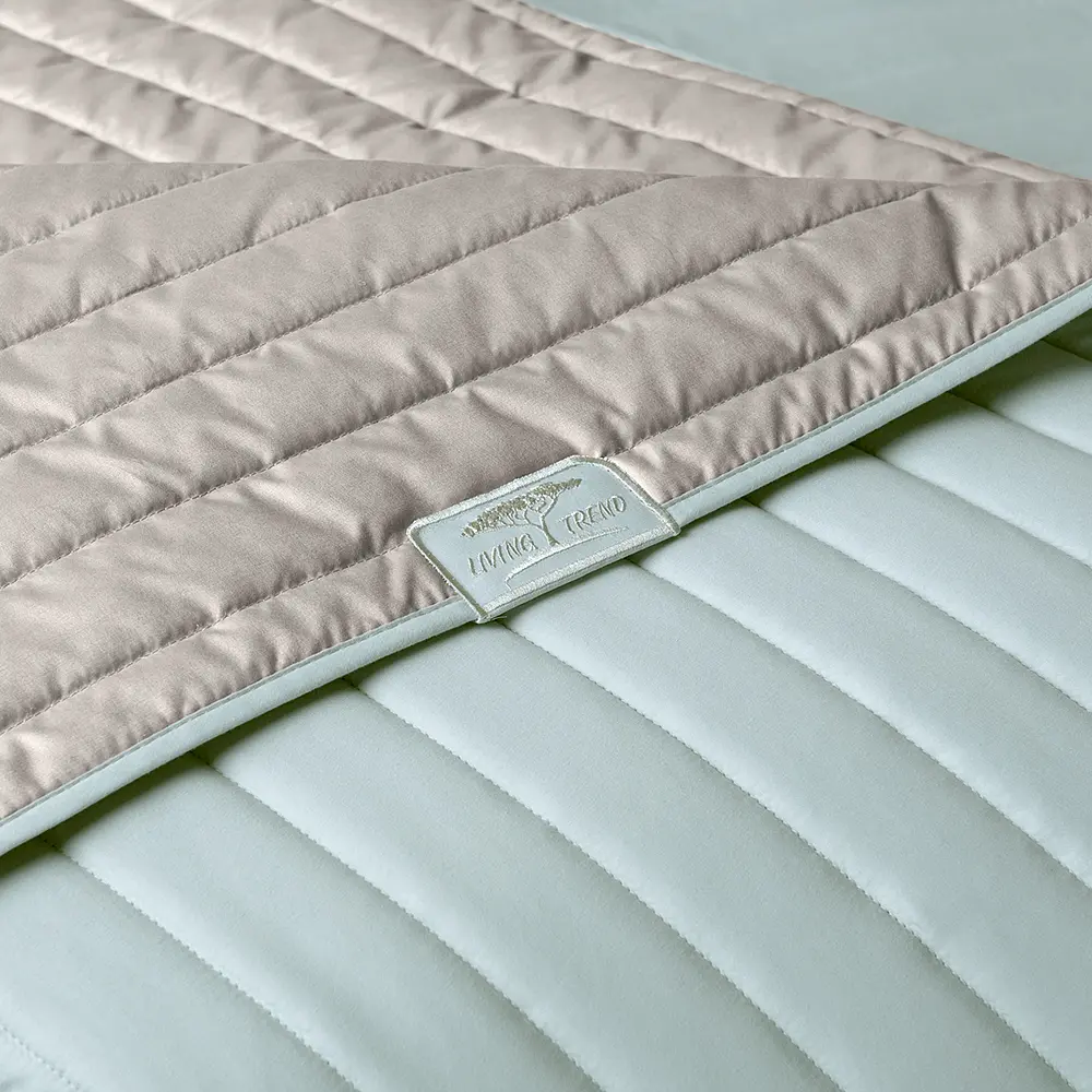 Двостороннє покривало Ideia Стиль Люкс, м'ятний та світло-сірий, 240х220 см (8-13499) - фото 3