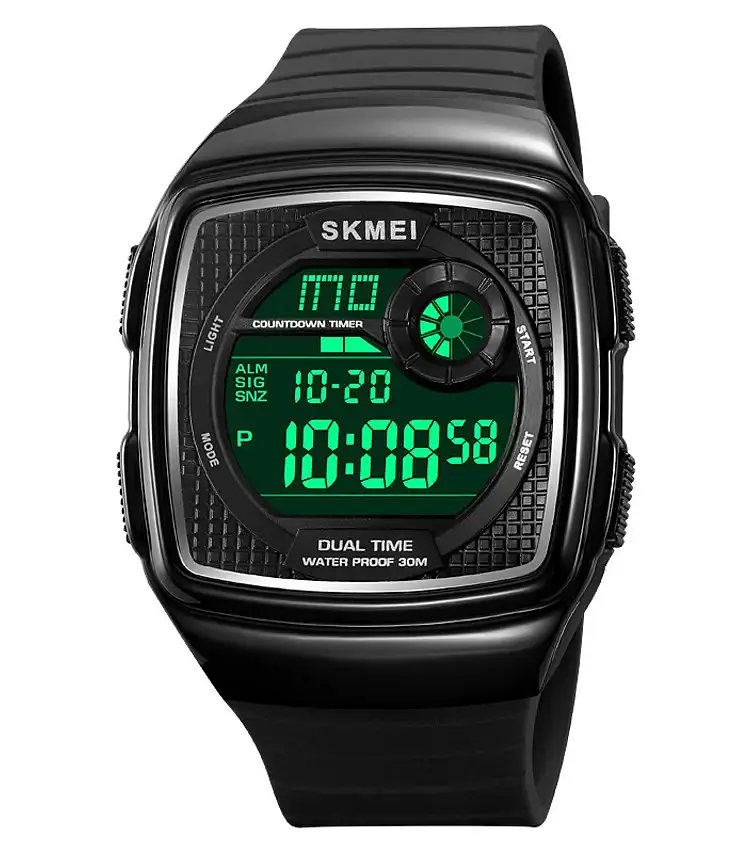 Годинник чоловічий наручний спортивний Skmei 2208 (Чорний з чорним) - фото 4