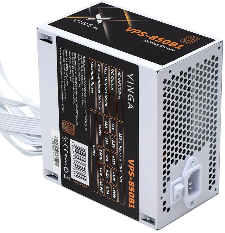 Блок живлення Vinga VPS B1 850W 80+ Bronze (VPS-850B1W) - фото 3