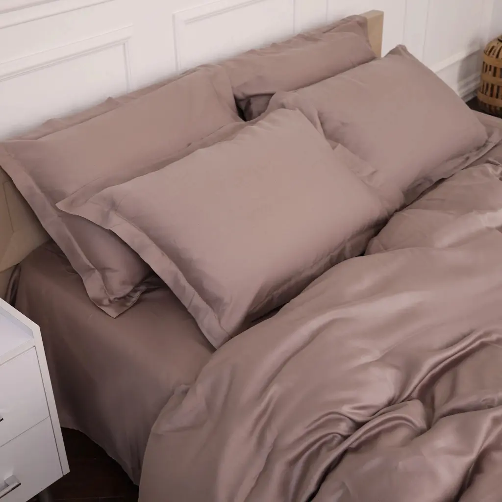 Постільна білизна MirSon Tencel №08 Beige 2x160x220 Сімейний Євро (2200009637179) - фото 9