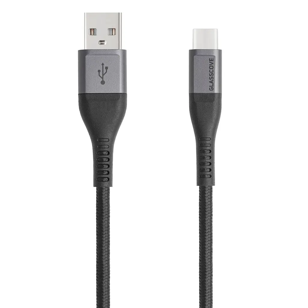 Кабель BRAID2 USB - Type-C 3A 1m (GB-AC13BK) Чорний - фото 2
