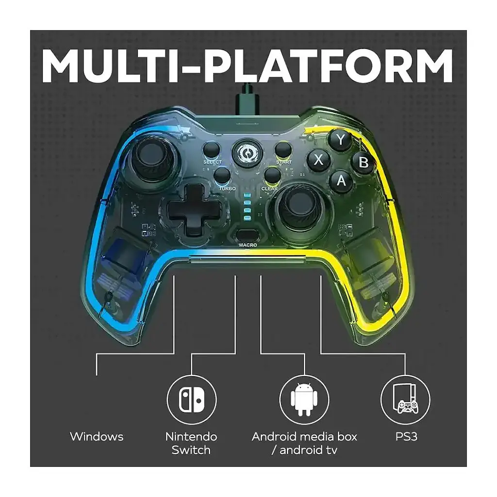 Геймпад Canyon Brighter GP-02 Wired RGB 4in1 PS3/Android BOX-TV/Nintendo Crystal (CND-GP02) - фото 2