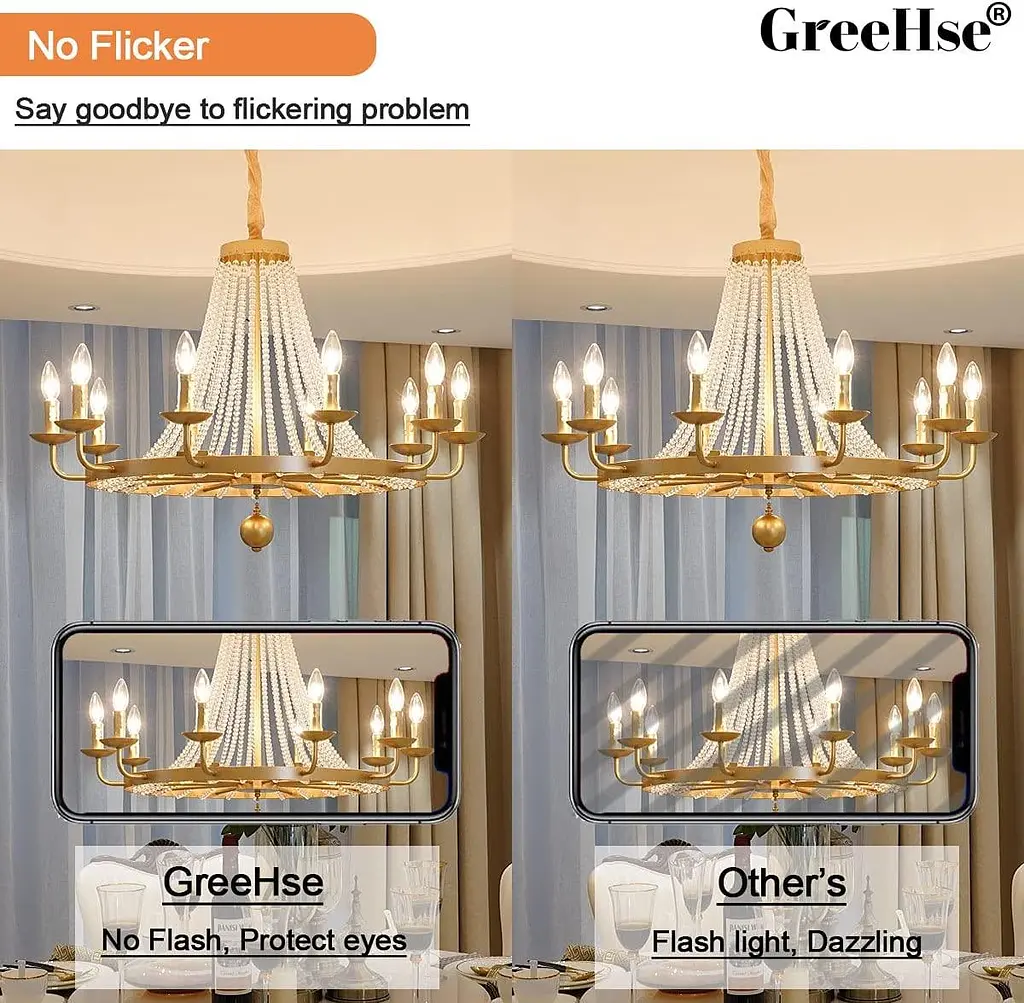 Світлодіодна лампа для свічок GreeHse E14 для люстри, світлодіодна лампа розжарювання E14 4 Вт, 2700 K Тепла біла - фото 5