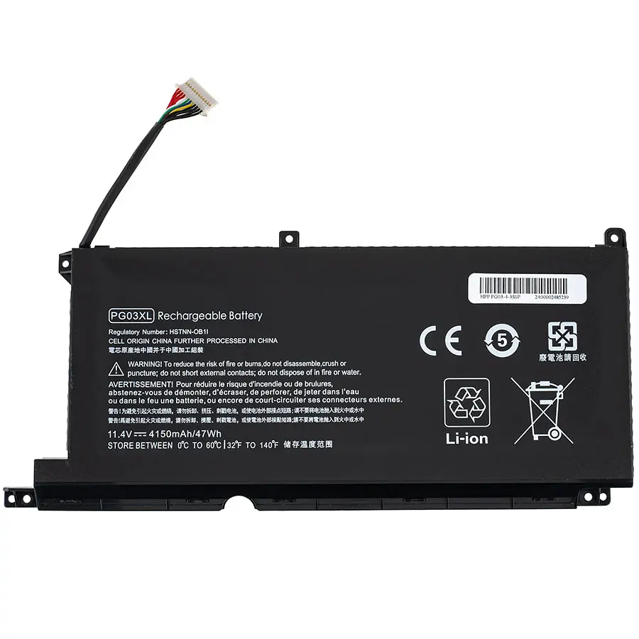 Акумулятор HP PG03XL (Версія 2) (Pavilion Gaming 15-DK, Spectre X360 15-AP, 15T-AP) 11.4V 4150 mAh Black - фото 3