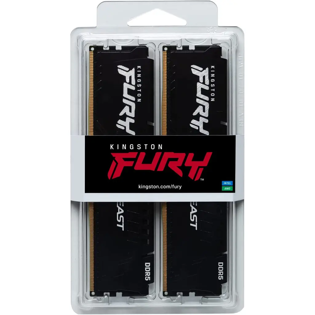 Модуль пам'яті для комп'ютера DDR5 16GB (2x8GB) 5600 MHz Beast Black Kingston Fury (ex.HyperX) (KF556C40BBK2-16) - фото 6