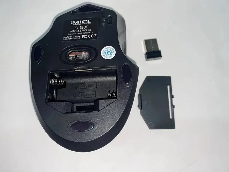 Беспроводная игровая мышь мышка тихая 2000dpi iMice G-1800, черная  - фото 3