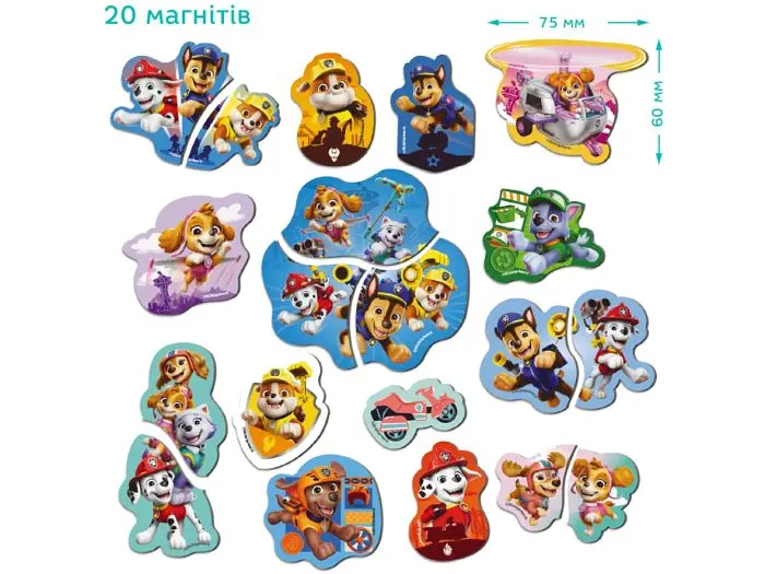 Набір магнітів Paw Patrol Цуценята-рятівники, DoDo - фото 3