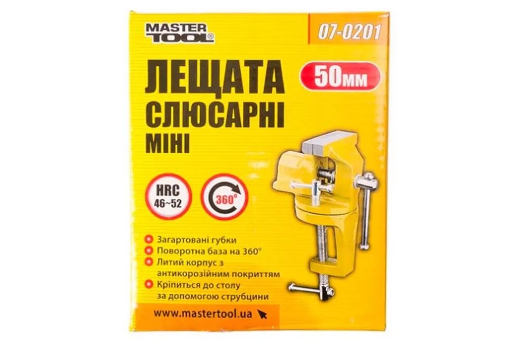 Тиски ручні слюсарні міні Mastertool міні 50 мм 07-0201 - фото 4