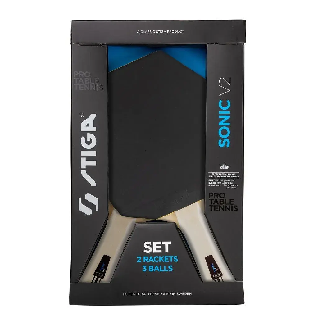 Комплект для настільного тенісу Stiga Sonic V2 Cybershape 2 Bats 3 Balls (1210-1206-35) (931946) - фото 4