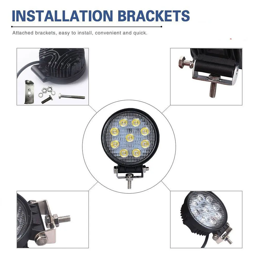 Додаткова LED фара Ø 147x150x73 mm 27W (3W x 9) 10-30V Далекий Spot 1 шт. (2701) - фото 7