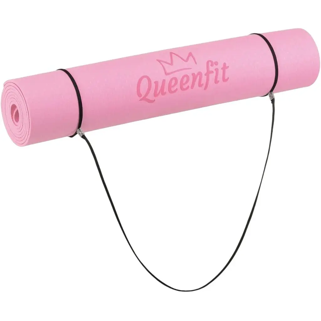 Килимок для фітнесу та йоги Queenfit Premium TPE 0.5 см рожевий - фото 6