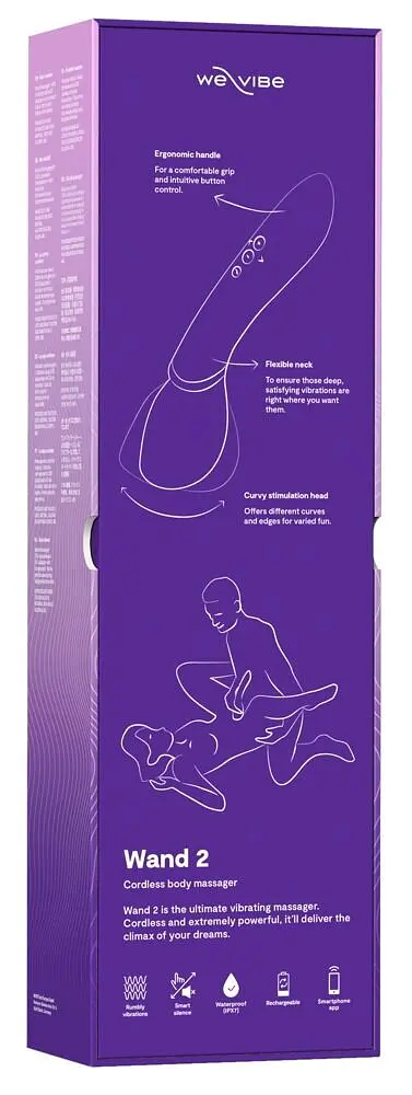 Смарт-вібромасажер We-Vibe Wand 2 Purple, дуже потужний, функція Smart Silence - фото 9