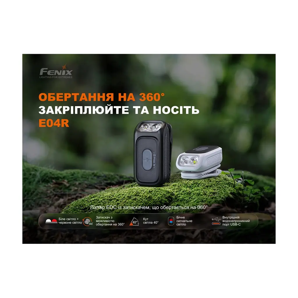 Ліхтар Fenix E04R, чорний (E04RB) - фото 7
