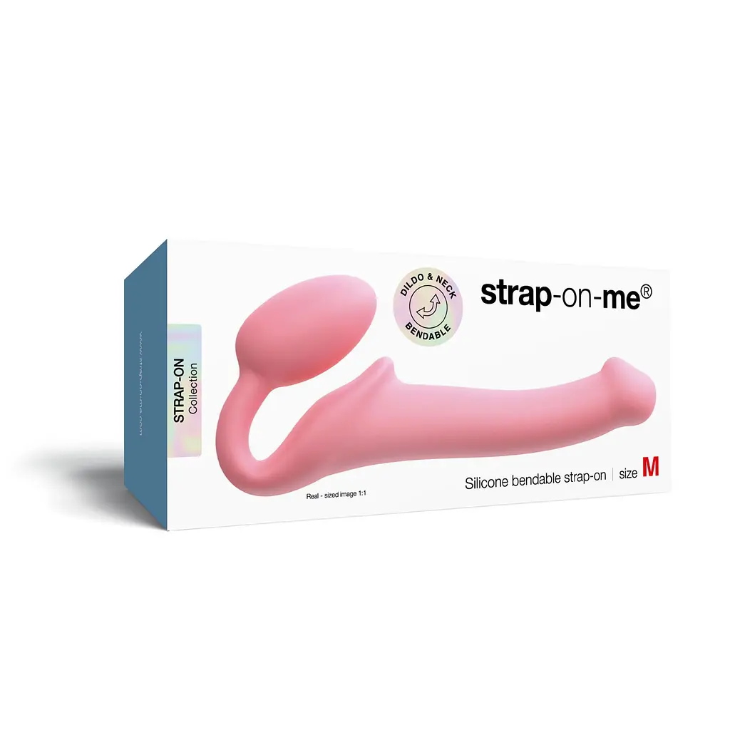 Страпон Dorcel Semi-Realistic Bendable Strap-On, M (рожевий) - фото 11