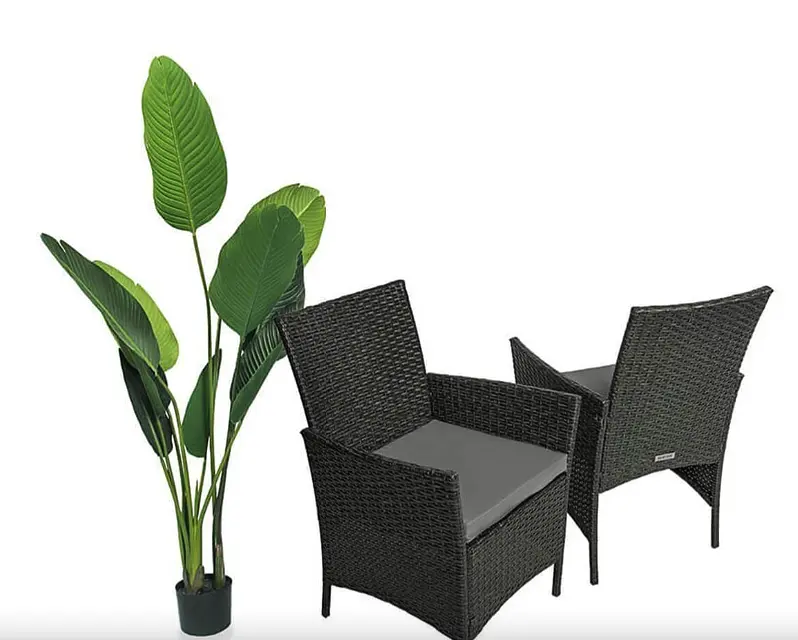Садові меблі Outtec LUXURY стіл та 2 стільці чорно-графітові - фото 2