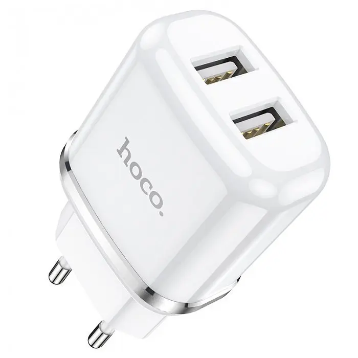 Сетевое зарядное устройство Hoco N4 Aspiring 2USB 2.4A micro-USB Белый - фото 5