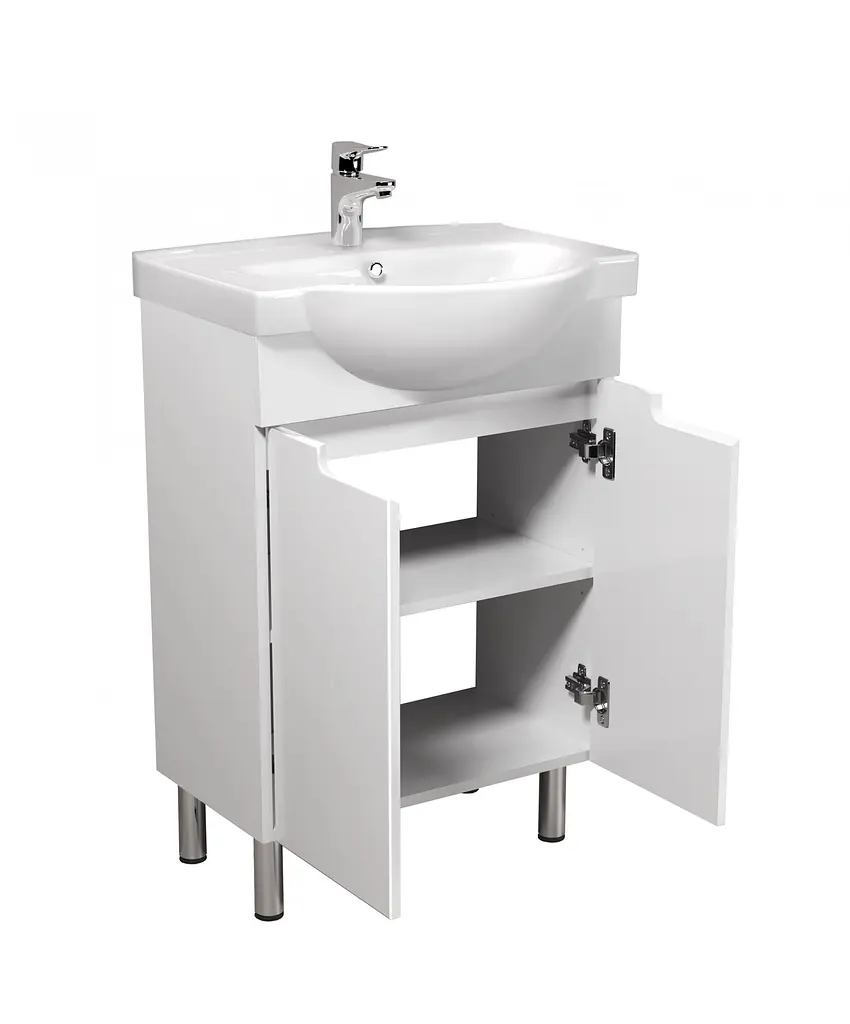 Тумба Мойдодир Tetris White 65 з умивальником Freja 65 Білий - фото 6