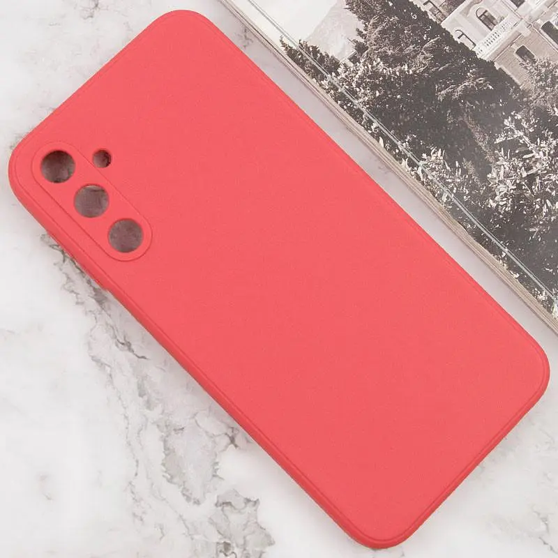 Силиконовый чехол Candy Full Camera для Samsung Galaxy A55 Красный / Camellia - фото 2
