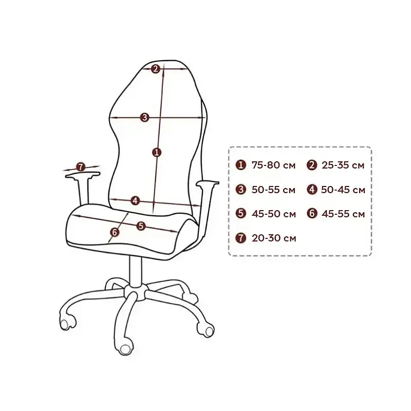 Еластичний захисний чохол на комп'ютерне/ігрове крісло Semi Chair Cover з підлокітниками - Black - L - фото 2