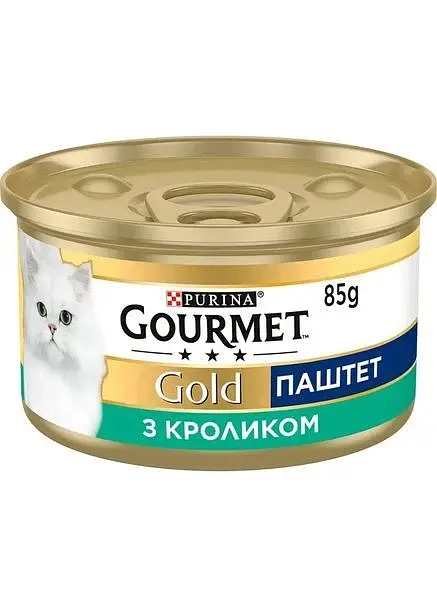Вологий корм для котів Gourmet Gold паштет з кроликом, 85