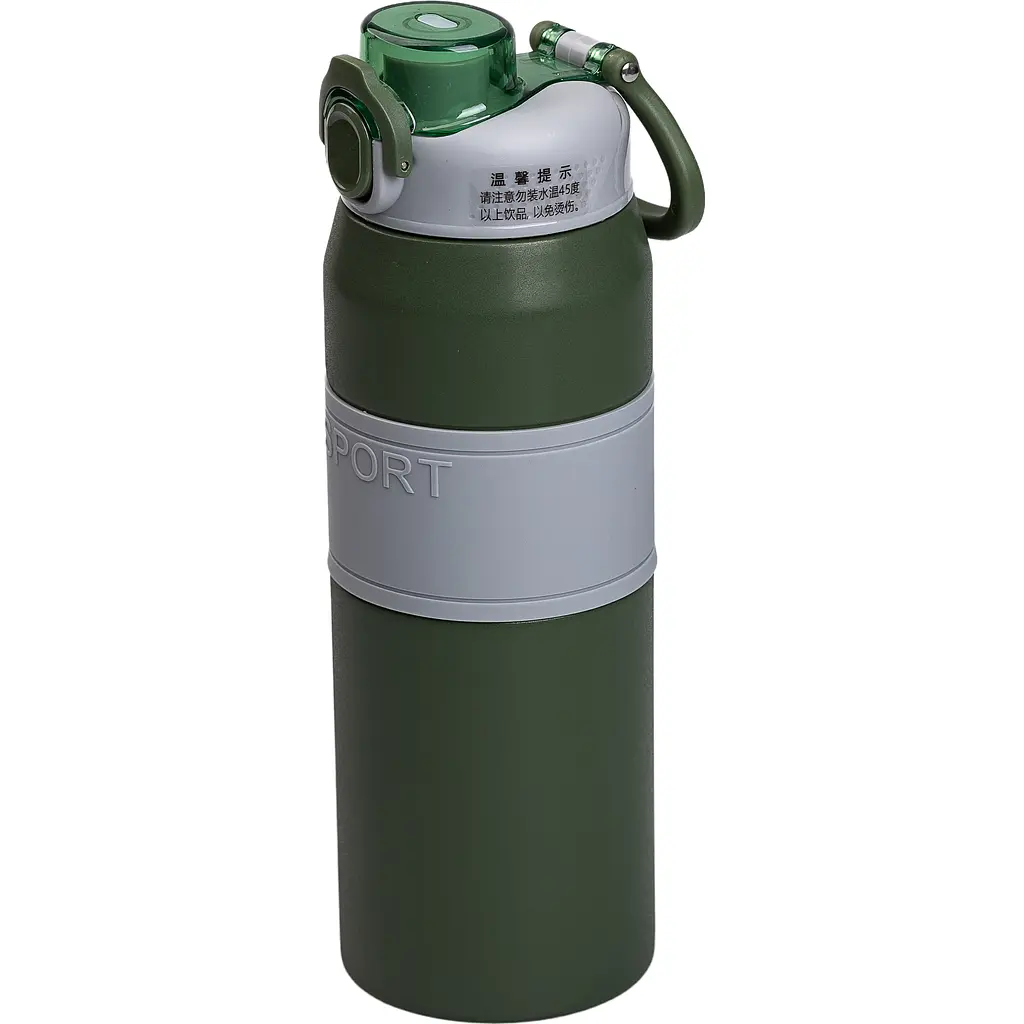 Термос Sport 800 мл з мундштуком і ручкою, зелений Yiwu HP-14-6GR - фото 4