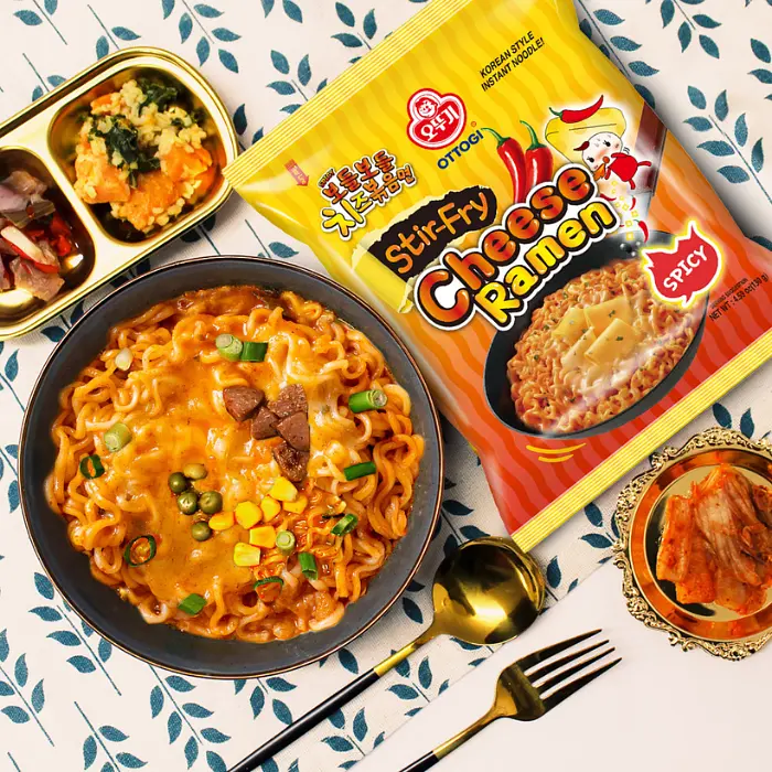 Локшина рамен Ottogi Stir-Fry Cheese Ramen Spicy 130 г - фото 2