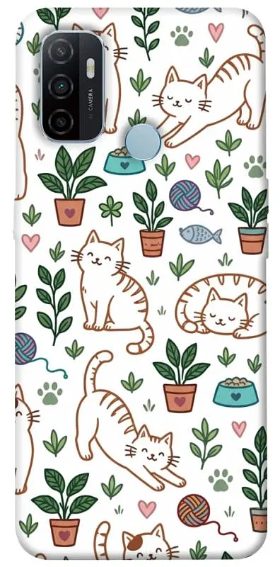 TPU чохол Demsky Cats pattern для Oppo A53 / A32 / A33