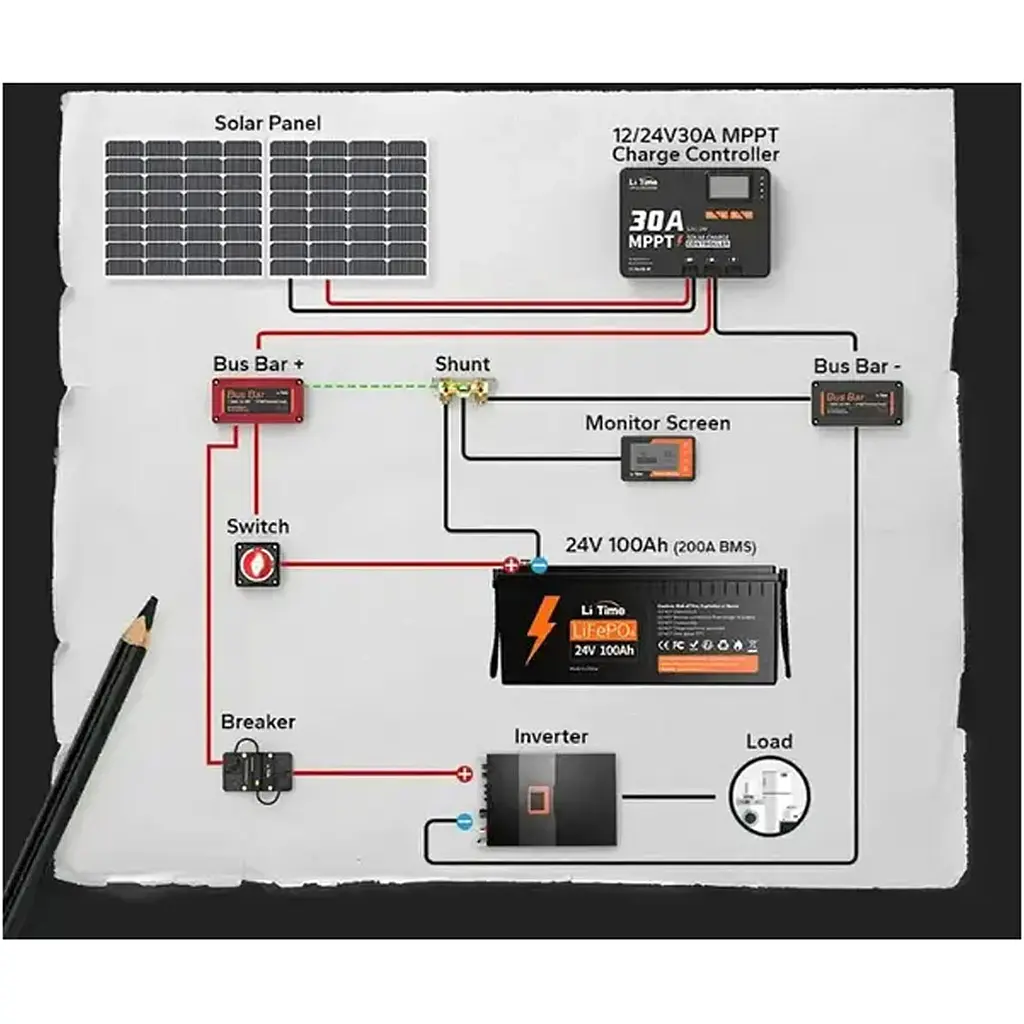 Акумулятор Li Time LiFePO4 24V BT [25.6V/100Ah/2560Wh] [123752] - фото 4