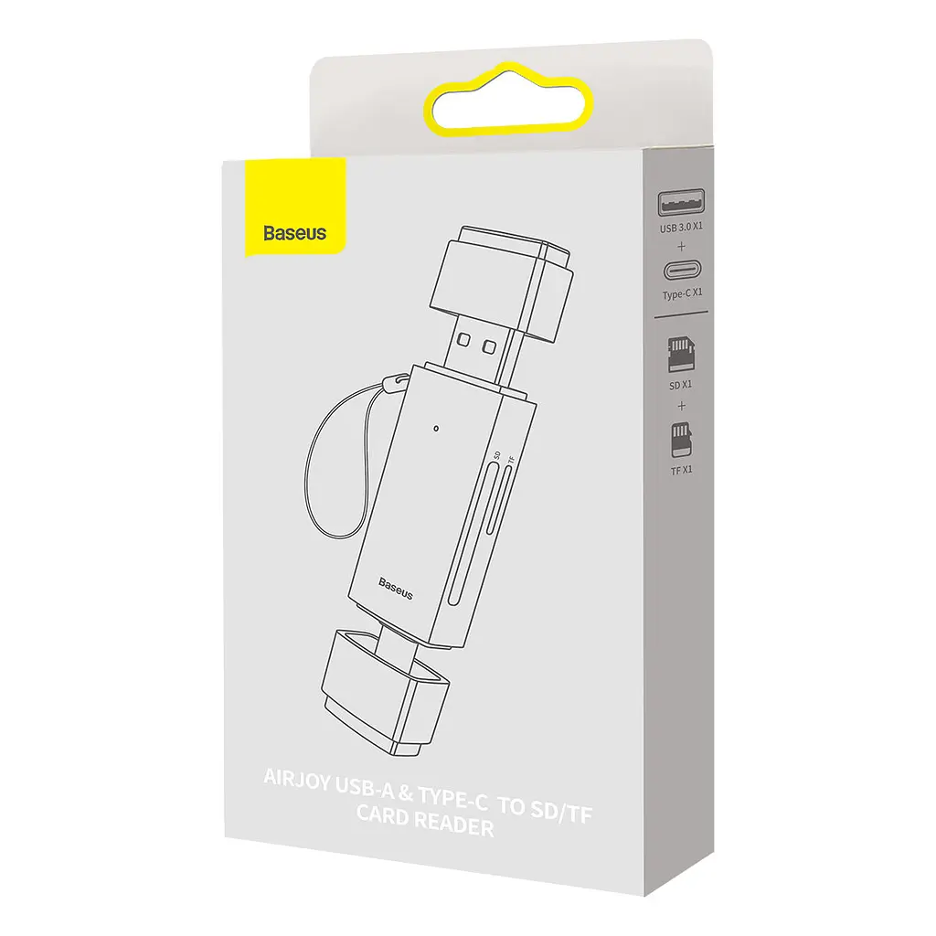 Кардрідер Baseus Airjoy USB-A & USB-C to SD/TF Grey (WKQX060113) [83622] - фото 6