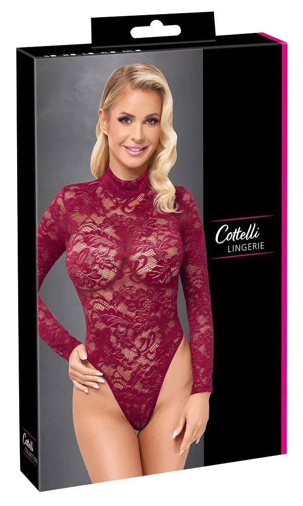 Боді Cottelli Collection Lace L бордовий - фото 6