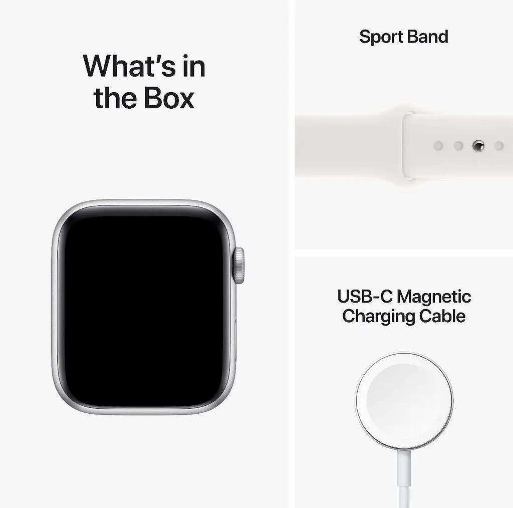 Смарт-часы Apple Watch SE (2022) 44 mm Silver Aluminum with White band (MNK23CS/A) - фото 7
