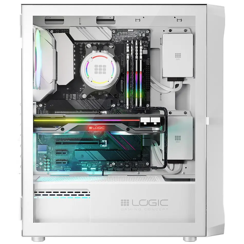 Корпус LogicConcept PORTOS MESH+GLASS ARGB fans 4x120 мм WHITE без БЖ ATX (AT-PORTOS-20-0000000-0002) - фото 3