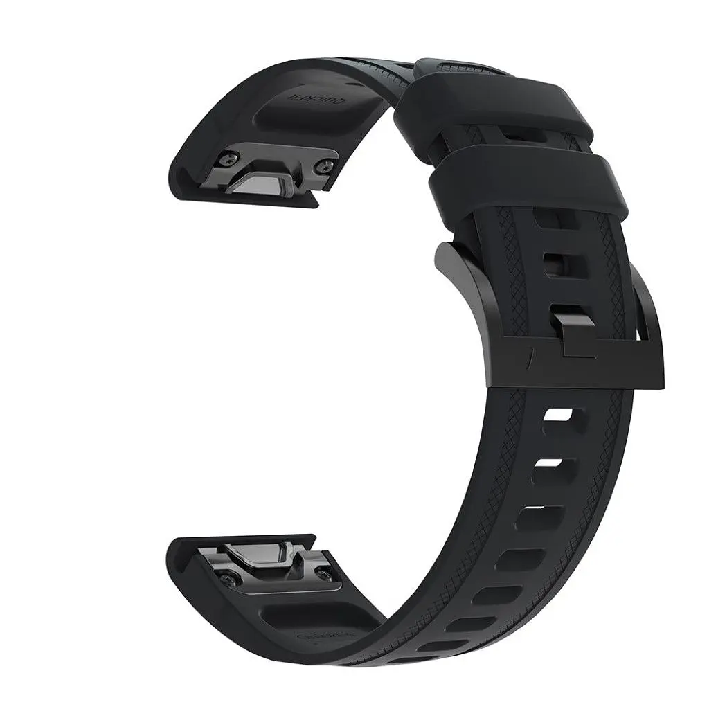 Силіконовий ремінець на смарт годинник Garmin 42,43 mm, Silicone, black, зі зручною застібкою, на фітнес браслет, ArmorStandart (ARM60799) - фото 3