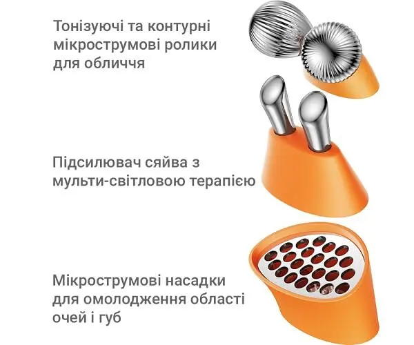 TOUCHBeauty TB-1767, Багатофункціональний апарат для шкіри обличчя з мікрострумами та світлотерапією 3 в 1 Тач Б'юті - фото 3